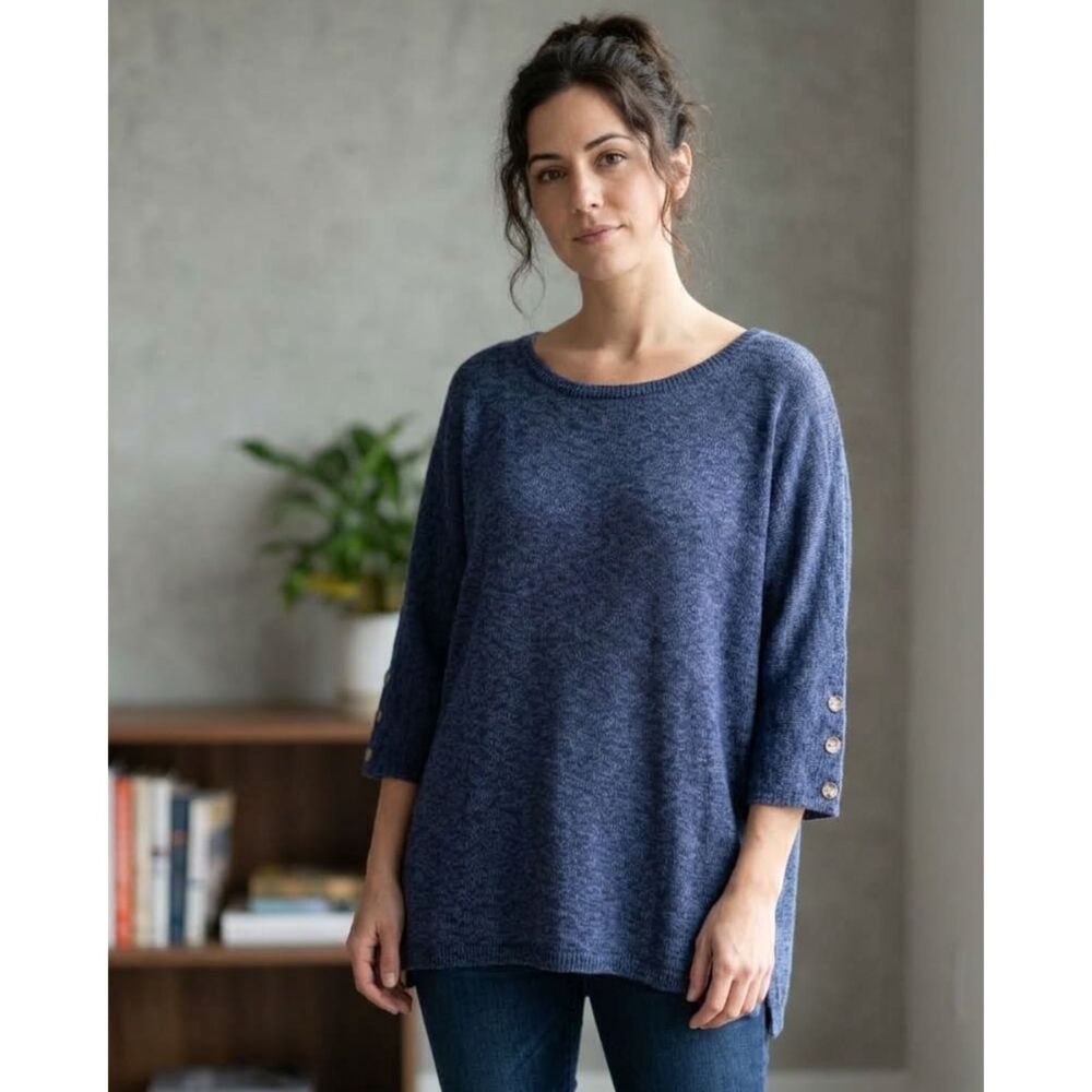 New Talbots Button-Sleeve Knit Sweater Women's Plus Size 2X